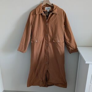 Vintage L.L. Bean Flannel Lined Chore Trench Coat